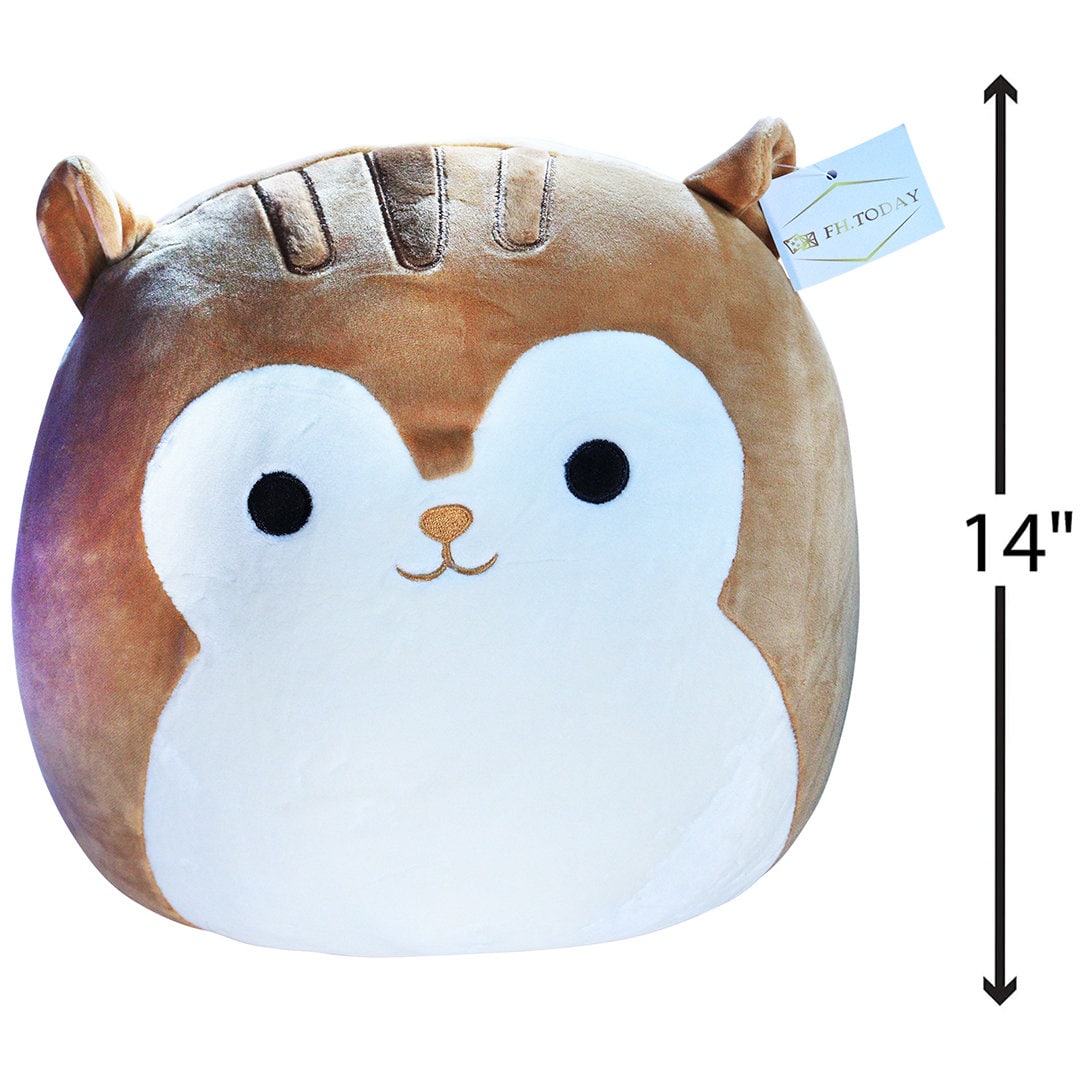 Squishmallow Bronw chipmunk Official 14" - Ultrasoft Stuffed Animal Plush Toy and Pillows